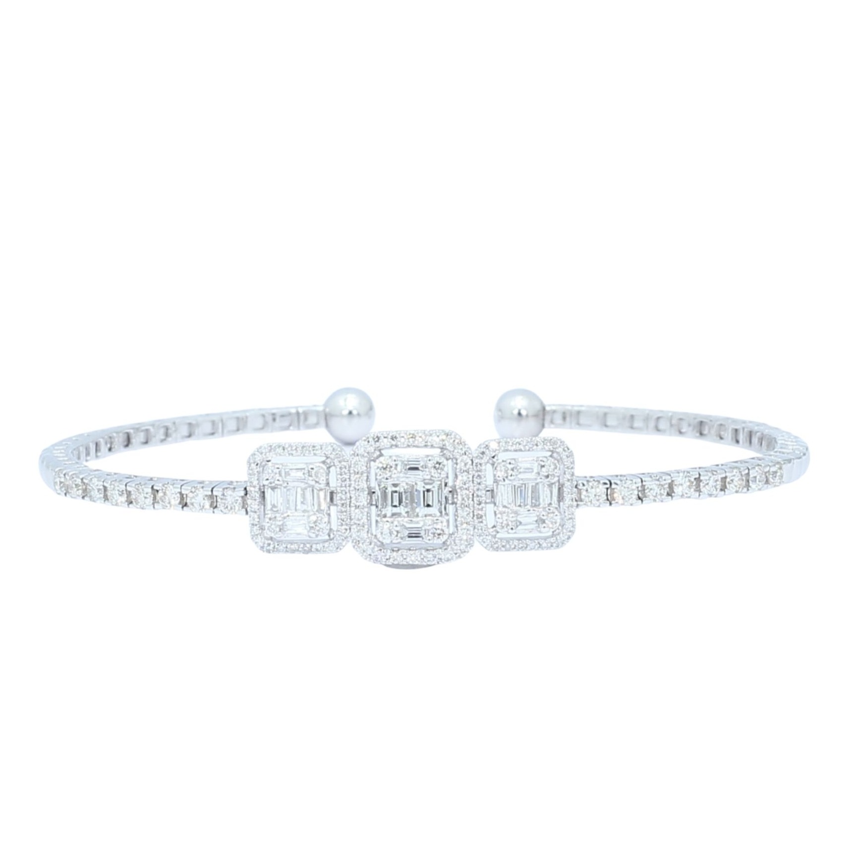 TAKA Jewellery Brilliant Diamond Bangle 18KW