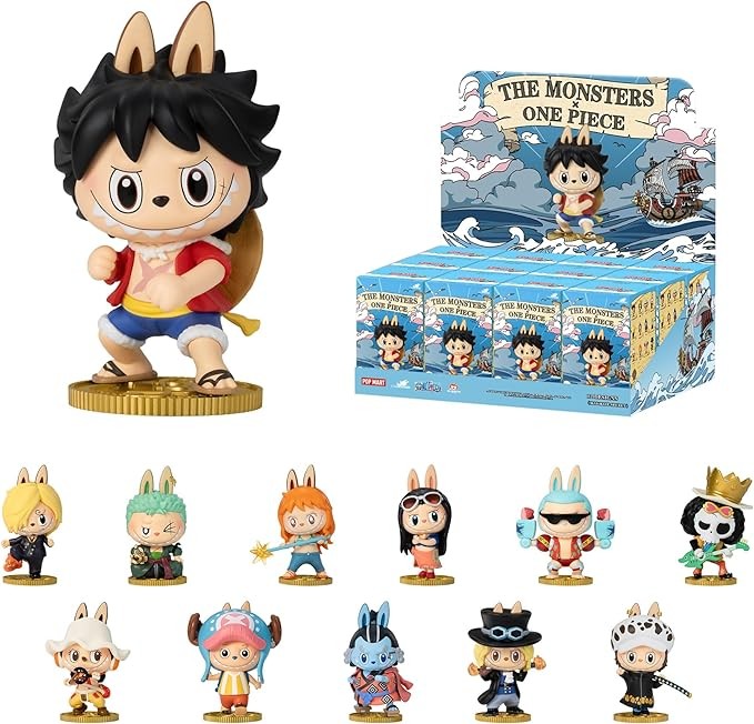 POP MART The Monsters × One Piece Series Figures 12PCs Blind Box Figures, Random Design Action Figures Collectible Toys Home Decorations, Holiday Birthday Gifts for Girls and Boys, Whole Set